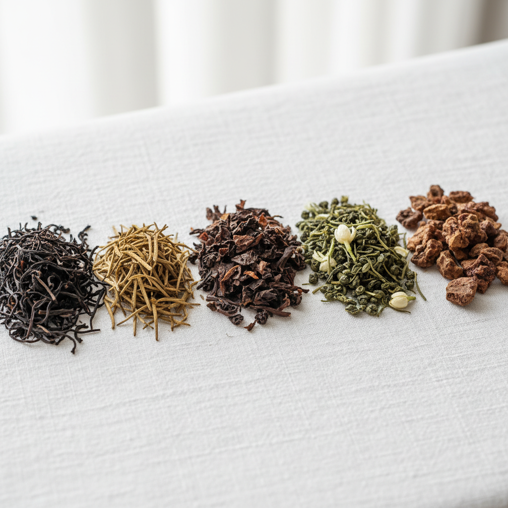 Six Teas Flat Lay